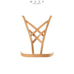 Harnais décolleté croisé marron - Maze