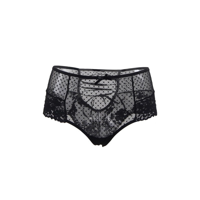 Tanga sexy noir à laçage