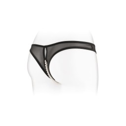 String ouvert avec perles Sophie - noir