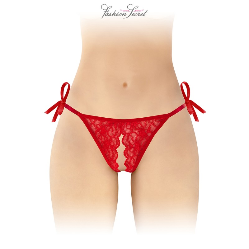 String rouge ouvert à nouer Stella - Fashion Secret String rouge ouvert à nouer Stella - Fashion Secret