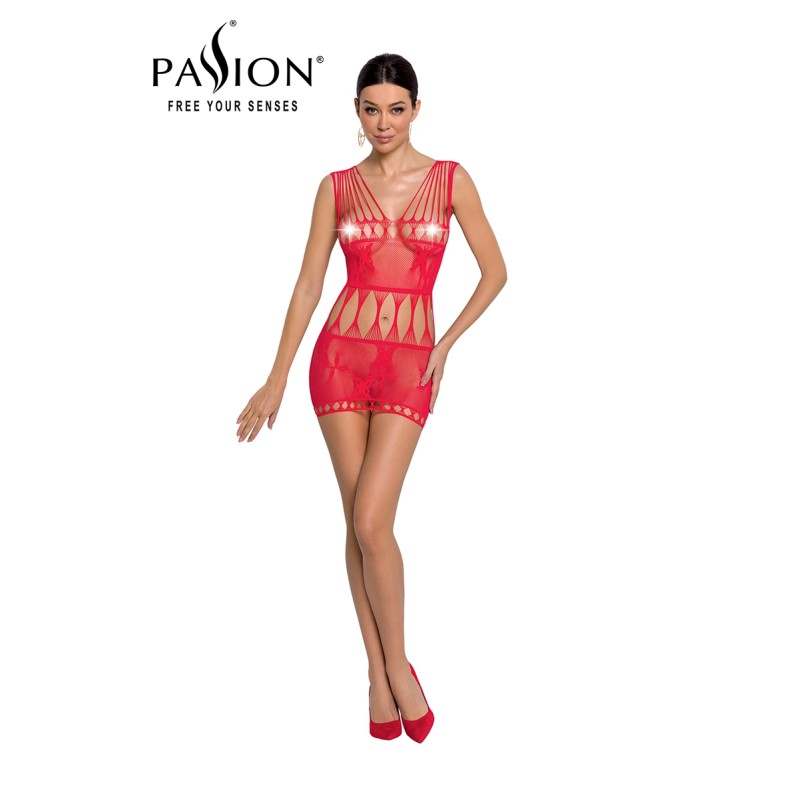 Robe nue résille BS090 - Rouge Robe nue résille BS090 - Rouge