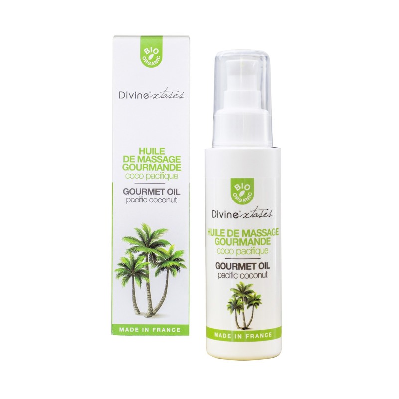 Huile de massage BIO Coco Pacifique - Divinextases Huile de massage BIO Coco Pacifique - Divinextases