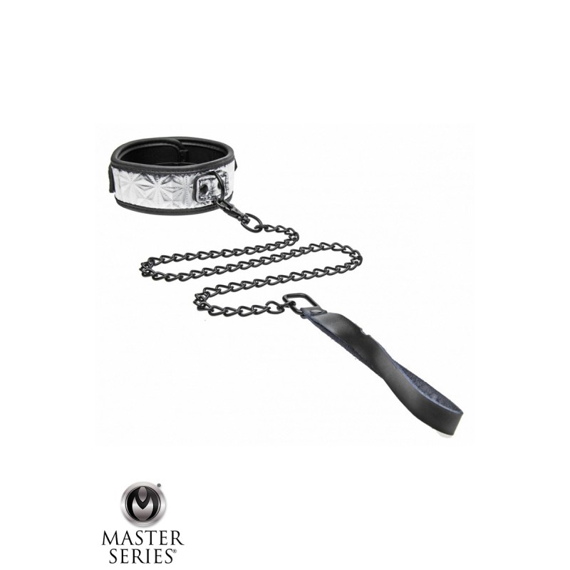 Collier argenté avec laisse - Master Series Collier argenté avec laisse - Master Series