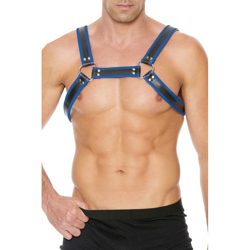 Harnais Buckle Bulldog bleu - Ouch! Harnais Buckle Bulldog bleu - Ouch!