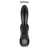 Vibro Rabbit connecté Double Flex noir - Satisfyer