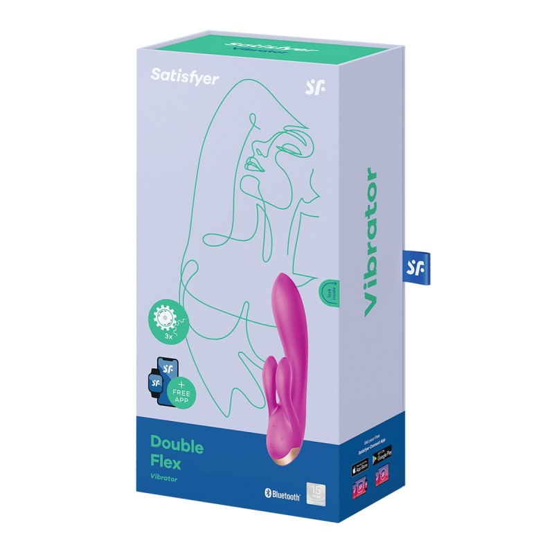 Vibro Rabbit connecté Double Flex violet - Satisfyer